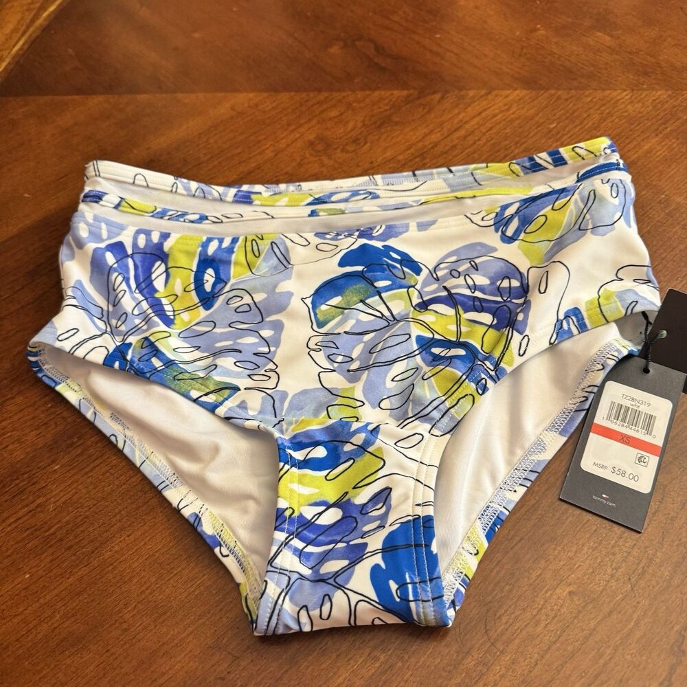 Tommy Hilfiger High Waist Swim Bikini Bottoms- 4 Way Stretch 50+ UPF/SPF Sz XS
